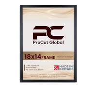 Procut Global Picture Frames 18x14 Black - Modern 18x14 Frames With Safe Perspex Front & Wall Hanging Hooks - Premium Synthetic Wood-Handmade Frames