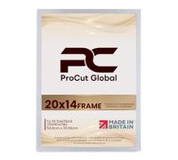 Procut Global Picture Frames 20x14 White - Modern 20x14 Frames With Safe Perspex Front & Wall Hanging Hooks - Premium Synthetic Wood-Handmade Frames
