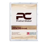Procut Global Picture Frames 20x14 White Rustic - Modern 20x14 Frames With Safe Perspex Front & Wall Hanging Hooks - Premium Synthetic Wood-Handmade Frames