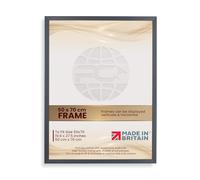 Procut Global Picture Frames 50x70 cm Dark Grey - Classic 50x70 Frames With Safe Perspex Front & Wall Hanging Hooks - Premium Synthetic Wood - Handmade Frames