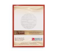 Procut Global Picture Frames 50x70 cm Red - Classic 50x70 Frames With Safe Perspex Front & Wall Hanging Hooks - Premium Synthetic Wood - Handmade Frames