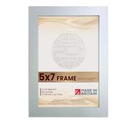 Procut Global Picture Frames 5x7 Silver - Modern 5x7 Photo Frame With Safe Perspex Front & Wall Hanging Hooks - Premium Synthetic Wood-Handmade Frames
