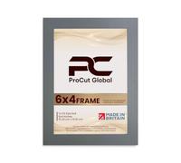 Procut Global Picture Frames 6x4 Dark Grey - Modern 6x4 Photo Frames With Safe Perspex Front & Wall Hanging Hooks - Premium Synthetic Wood-Handmade Frames