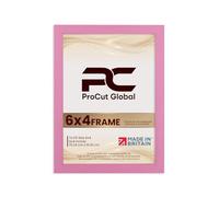 Procut Global Picture Frames 6x4 Pastel Pink - Modern 6x4 Photo Frames With Safe Perspex Front & Wall Hanging Hooks - Premium Synthetic Wood-Handmade Frames