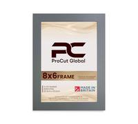 Procut Global Picture Frames 6x8 Dark Grey - Modern 6x8 Frames With Safe Perspex Front & Wall Hanging Hooks - Premium Synthetic Wood-Handmade Frames