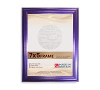 Procut Global Picture Frames 7x5 Inch Purple - Classic 7x5 Frames With Safe Perspex Front & Wall Hanging Hooks - Premium Synthetic Wood - Handmade Frames