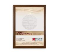 Procut Global Picture Frames 7x5 Inch Walnut - Classic 7x5 Frames With Safe Perspex Front & Wall Hanging Hooks - Premium Synthetic Wood - Handmade Frames