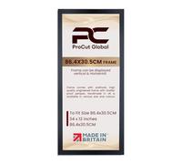 Procut Global Picture Frames 86.4x30.5 cm Black - Modern 86.4x30.5 cm Frames With Safe Perspex Front & Wall Hanging Hooks - Premium Synthetic Wood-Handmade Frames