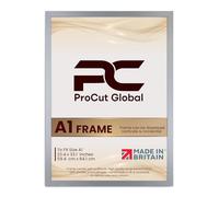 Procut Global Picture Frames A1 Silver-Modern A1 Photo Frames With Safe Perspex Front & Wall Hanging Hooks -Premium Synthetic Wood- Handmade Frames
