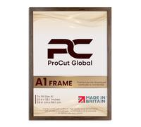 Procut Global Picture Frames A1 Walnut - Modern A1 Photo Frames With Safe Perspex Front & Wall Hanging Hooks - Premium Synthetic Wood-Handmade Frames