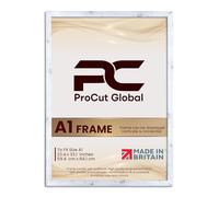Procut Global Picture Frames A1 White Rustic-Modern A1 Photo Frames With Safe Perspex Front & Wall Hanging Hooks -Premium Synthetic Wood- Handmade Frames