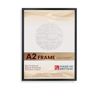 Procut Global Picture Frames A2 Black - Classic A2 Frames With Safe Perspex Front & Wall Hanging Hooks - Premium Synthetic Wood - Handmade Frames