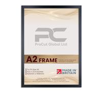 Procut Global Picture Frames A2 Matte Black - Modern A2 Photo Frames With Safe Perspex Front & Wall Hanging Hooks - Premium Synthetic Wood-Handmade Frames