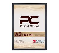Procut Global Picture Frames A3 Black-Modern A3 Photo Frames With Safe Perspex Front & Wall Hanging Hooks -Premium Synthetic Wood- Handmade Frames