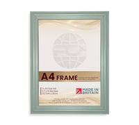 Procut Global Picture Frames A4 Green - Classic A4 Frame With Safe Perspex Front & Wall Hanging Hooks - Premium Synthetic Wood - Handmade Frames