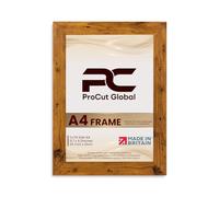 Procut Global Picture Frames A4 Rustic Oak-Modern A4 Photo Frames With Safe Perspex Front & Wall Hanging Hooks -Premium Synthetic Wood- Handmade Frames