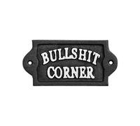 ProdBuy Home Mini Bullsh*t Corner Cast Iron Wall Sign