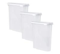 Prodbuy [Pack of 3] Clear 2.5 Litre Cereal Food Storage Containers with White Airtight Lids, PB909192