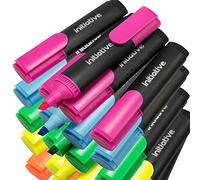 Prodbuy [Pack of 50] Assorted Colour Fluorescent Wedge Tip Highlighter Pens