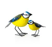 Prodbuy Set of 2 Small Standing Blue Tit Metal Bird Ornaments