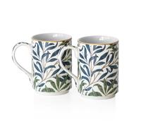 Prodbuy Set of 4 Dark Blue & White Floral Coffee Mugs 310ml William Morris