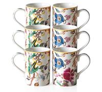 Prodbuy Set of 6 Light Floral Anthina Coffee Mugs 340ml, PB900274