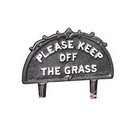 Prodbuy Vintage Cast Iron Please Keep Off The Grass Garden Sign