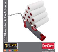 ProDec 10 Piece 4" Inch 100mm Foam Mini Paint Gloss Rollers & Frame Painters Set