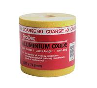 ProDec 10m Roll 60 Grit Coarse Grade Yellow Aluminium Oxide Abrasive Sanding Paper for Sanding Wood, Paint, Plaster, Filler, Metal and More, 115mm Wide Sandpaper Compatible with Machine Sanders