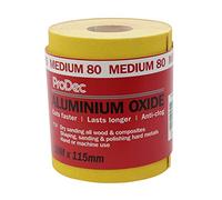 ProDec 10m Roll 80 Grit Medium Grade Yellow Aluminium Oxide Abrasive Sanding Paper for Sanding Wood, Paint, Plaster, Filler, Metal and More, 115mm Wide Sandpaper Compatible with Machine Sanders