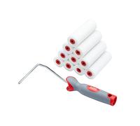 PRODEC 10 Piece 4" Inch 100mm Gloss Foam Mini Paint Rollers & Frame