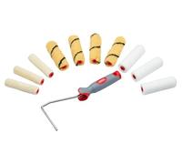PRODEC 10 Piece 4" Inch 100mm Foam, Pile & Acrylic Mini Paint Rollers & Frame