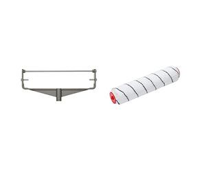 ProDec 12 inch Cast Aluminium Heavy Duty Double Arm Paint Roller Frame & ProDec Advance ARRE010 12 inch x 1.75" Medium Pile Microfibre Trade Professional Woven Paint Rolle, White