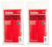 ProDec 12ft x 12ft (3.6m x 3.6m) Lightweight Polythene Dust Sheet, Dustproof and Waterproof Ideal for Covering and Protecting Floors and Furniture from Spills and Splashes When Painting and Decorating