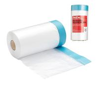 ProDec 180cm x 25m Pre-Masked Polythene Dust Sheet Roll, Dustproof and Waterproof Ideal for Covering and Protecting Floors and Furniture When Painting and Decorating
