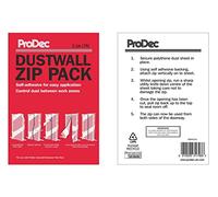 ProDec 2.1m Self-Adhesive Zip for Quickly and Easily Creating Doorway Access Through Polythene Screens - Cut to Size, Tape to Screen and Cut Down Middle for Instant Doorway