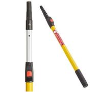 ProDec 2' - 4' (0.6-1.2m) Button Lock Fibreglass & Aluminium Extension Pole for Paint Roller Frames,Gives Extended Reach Compatible with Screw & Push Fit Frames,2 feet - 4 feet Trade Professional Pole