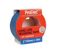 ProDec 2 inch x 50m Long Life Heat and UV Resistant Painters Masking Tape | Multi Surface for Sharp Paint Lines for Indoor Painting and Decorating, Compatible with All Paints, 2" 50mm wide