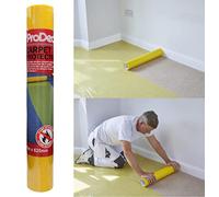 ProDec 25m Carpet Protector Roll - Strong Self Adhesive Plastic Carpet Protector, Fully Waterproof Heavy Duty Stair Protector For Carpet, Clear Sticky Back Plastic Floor Protector, Carpet Roll