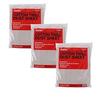 ProDec 3 Pack 12ft x 9ft Cotton Dust Sheet for Decorating