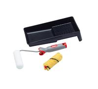 ProDec Twin Head Mini Roller Kit - 4" 4-piece Emulsion & Gloss Set with Soft-Grip Frame and Tray
