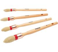 Prodec 4 Piece Trade Professional Pointed Pure Bristle Sash Brush Set Ideal For Precise Painting