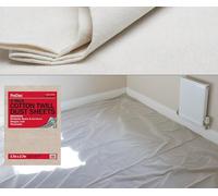ProDec 5 Pack 12ft x 9ft Cotton Dust Sheet for Decorating