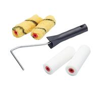 ProDec 5 piece Assorted 4 inch Emulsion & Foam Mini Paint Rollers & Frame for a Smooth Finish with Emulsion, Gloss, Satin, Varnish, Woodstain on Interior Walls,Ceilings,Wood,Metal, 4" Paint Roller Set