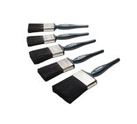 ProDec 5 piece Trade Pro Mixed Bristle Paint Brush Set for a Smooth Finish Painting with Emulsion, Gloss, Satin Paints on Walls, Ceilings, Wood, Metal - 2x 1.5, 2x 2 and 1x 3 inch Brushes
