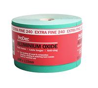 ProDec 50m Roll 240 Grit Extra Fine Grade Green Aluminium Oxide Abrasive Sanding Paper for Sanding Wood, Paint, Plaster, Filler, Metal and More, 115mm Wide Sandpaper Compatible with Machine Sanders