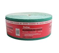 ProDec 50m Roll 40 Grit Extra Coarse Grade Green Aluminium Oxide Abrasive Sanding Paper for Sanding Wood, Paint, Plaster, Filler, Metal and More, 115mm Wide Sandpaper Compatible with Machine Sanders