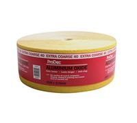 ProDec 50m Roll 40 Grit Extra Coarse Grade Yellow Aluminium Oxide Abrasive Sanding Paper for Sanding Wood, Paint, Plaster, Filler, Metal and More, 115mm Wide Sandpaper Compatible with Machine Sanders