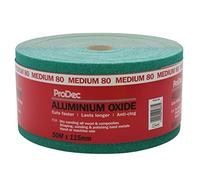 ProDec 50m Roll 80 Grit Medium Grade Green Aluminium Oxide Abrasive Sanding Paper for Sanding Wood, Paint, Plaster, Filler, Metal and More, 115mm Wide Sandpaper Compatible with Machine Sanders