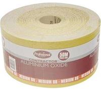 ProDec 50m Roll 80 Grit Medium Grade Yellow Aluminium Oxide Abrasive Sanding Paper for Sanding Wood, Paint, Plaster, Filler, Metal and More, 115mm Wide Sandpaper Compatible with Machine Sanders